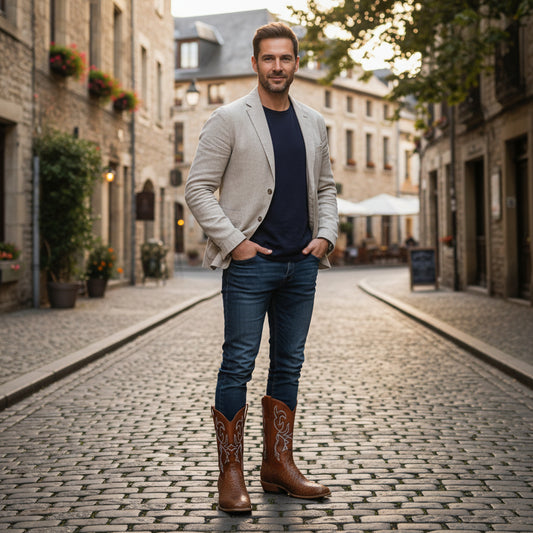 Men's Brown Exotic Boots