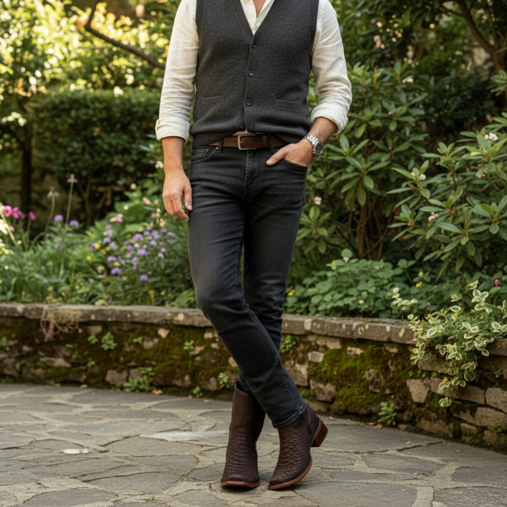 Men's Textured Side-Zip Boots