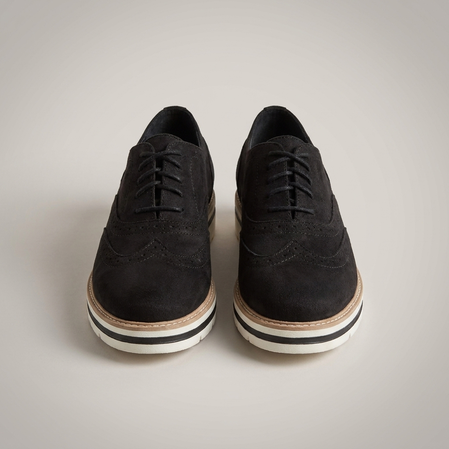 PLUXSTYLE::numise::wingtip-platform-oxford-shoes::pack-black