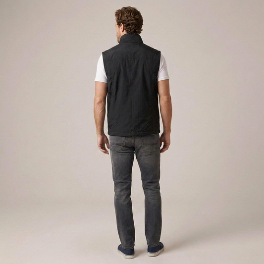 PLUXSTYLE::numise::mens-zip-vest-with-storage::back
