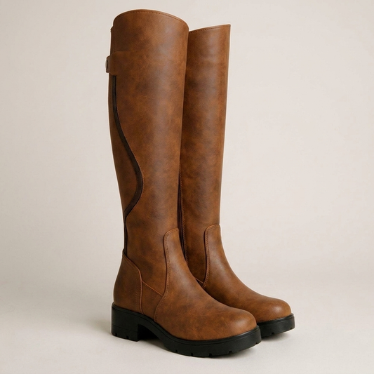 PLUXSTYLE::numise::waterproof-knee-high-boots::closeup-detail