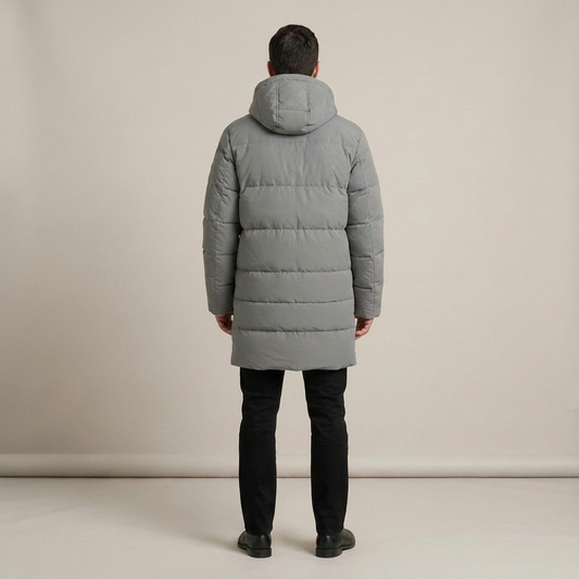 PLUXSTYLE::numise::mens-mid-length-hooded-parka::back
