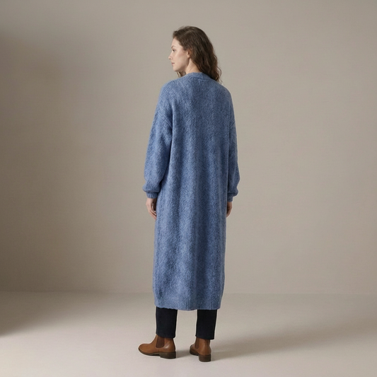 PLUXSTYLE::numise::oversized-maxi-cardigan::back