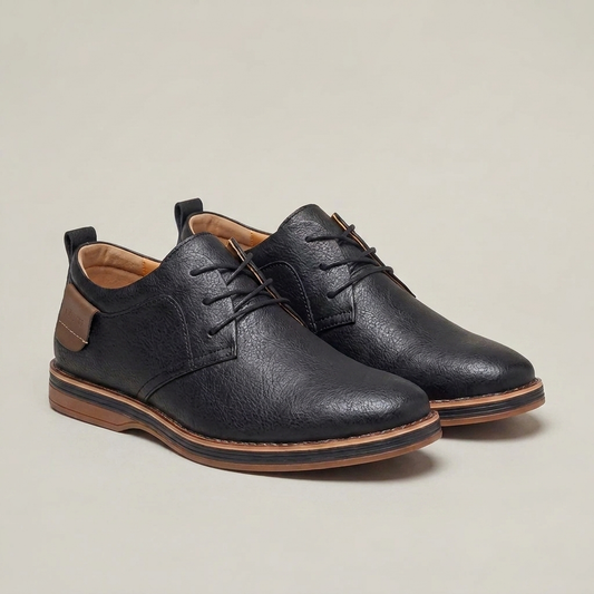 PLUXSTYLE::numise::mens-comfort-fit-textured-dress-shoes::closeup-detail