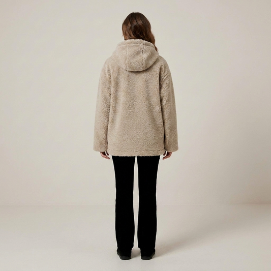 PLUXSTYLE::numise::womens-relaxed-zip-up-parka::back