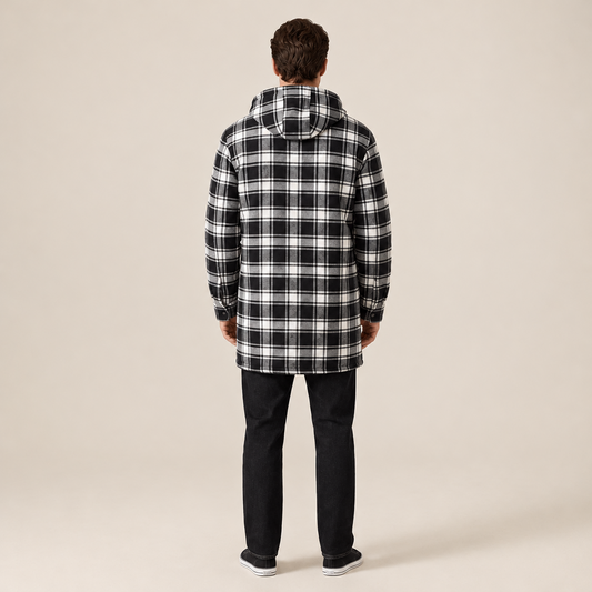 PLUXSTYLE::numise::mens-plaid-winter-parka::back