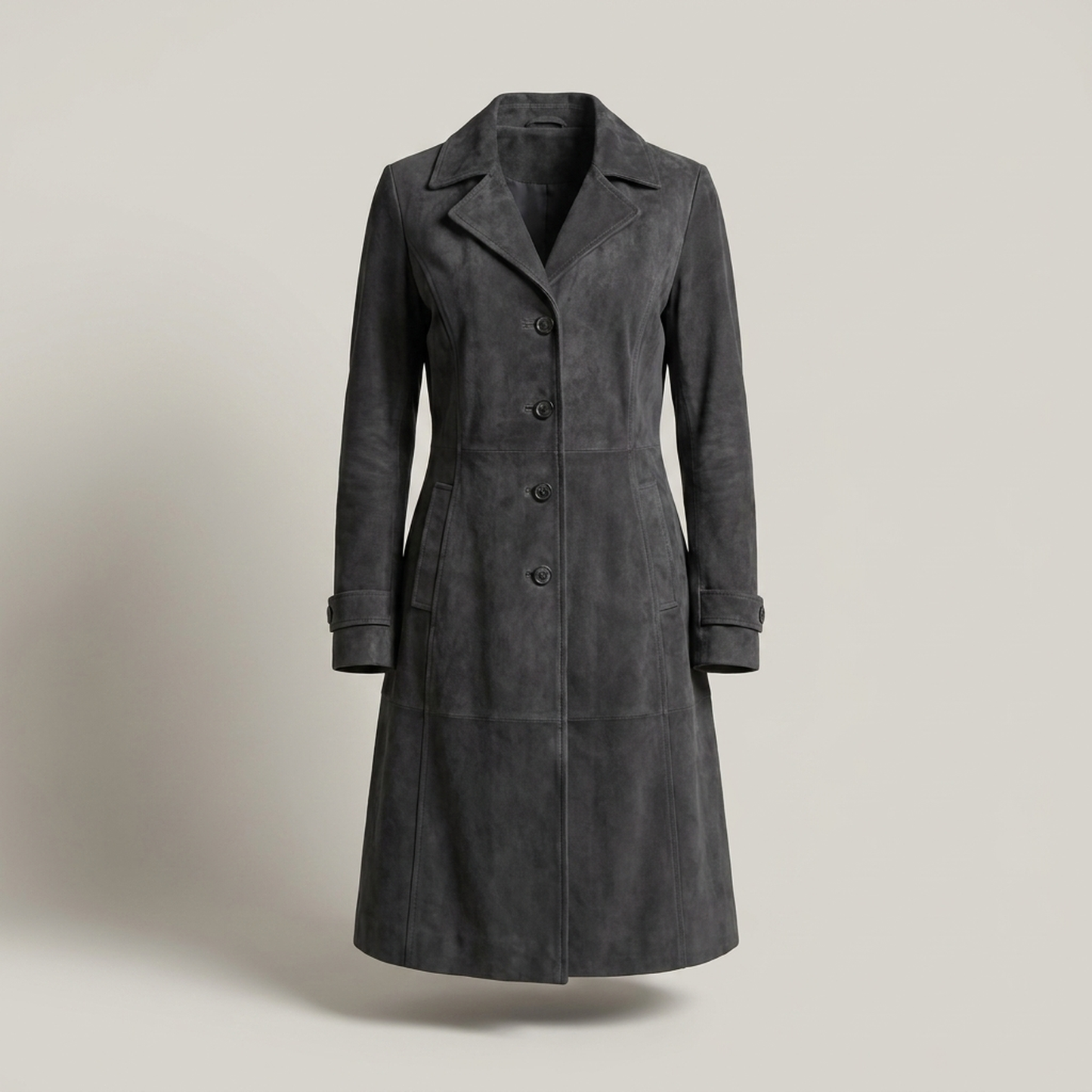PLUXSTYLE::numise::amelia-double-breasted-parka::pack-dark-gray
