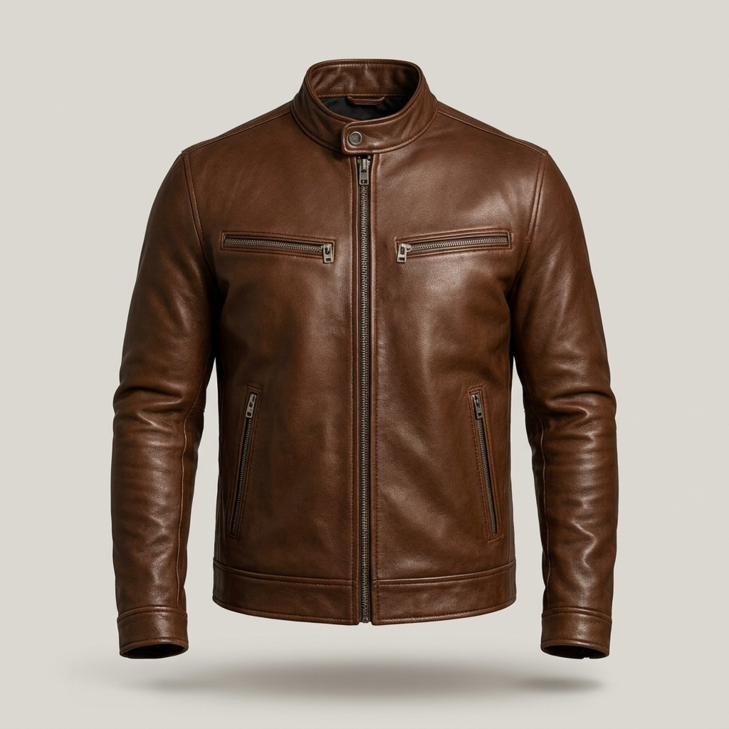 PLUXSTYLE::numise::relaxed-fit-biker-parka::pack-brown
