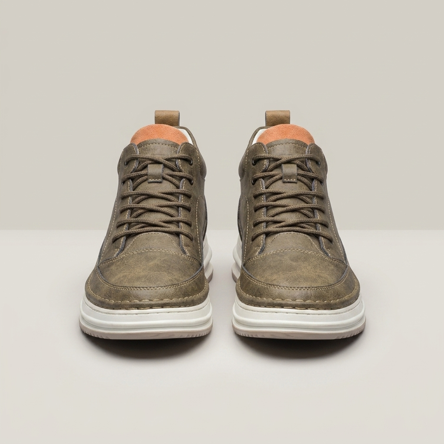 PLUXSTYLE::numise::mens-platform-mid-top-sneakers::pack-khaki