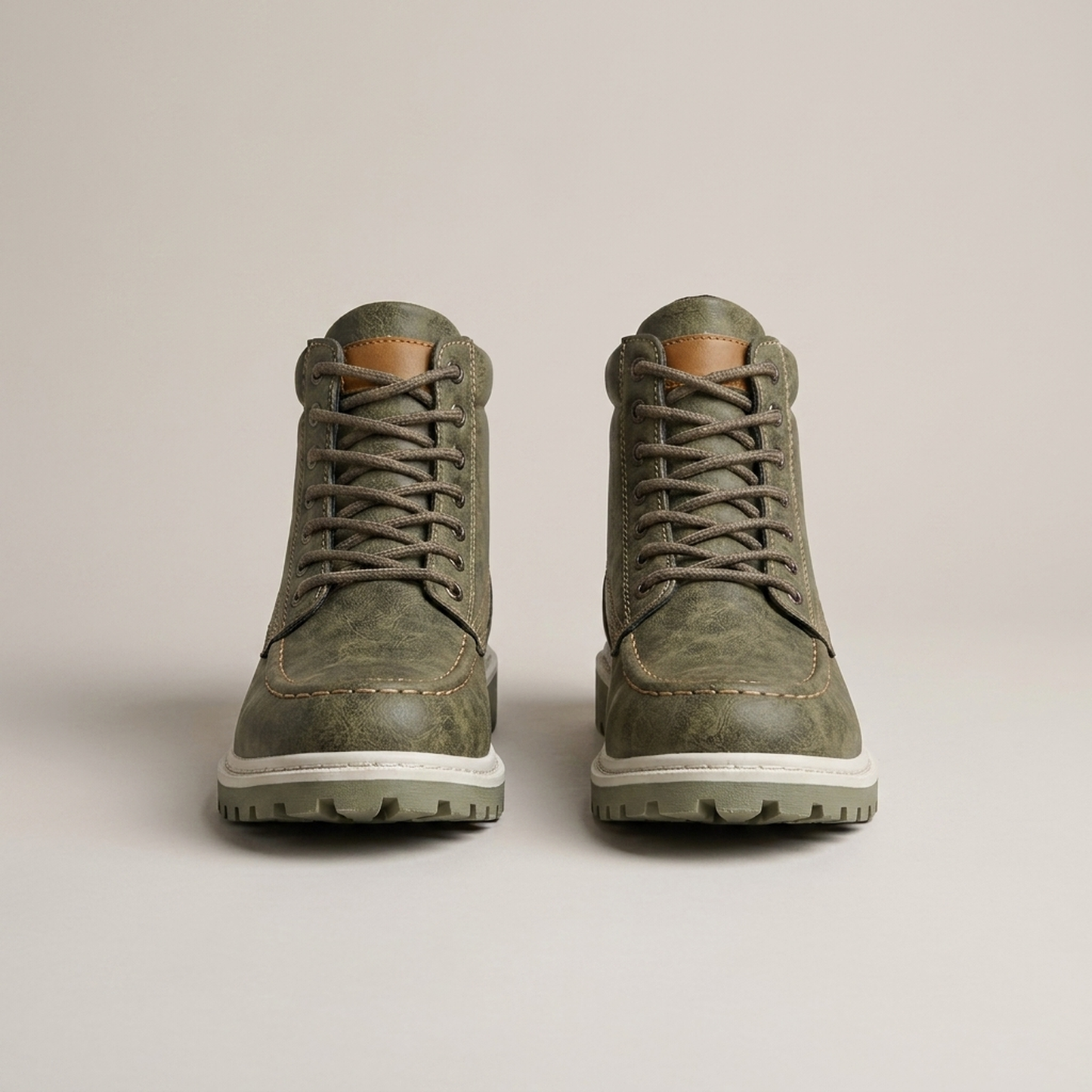 PLUXSTYLE::numise::mens-moc-toe-wedge-ankle-boots::pack-khaki