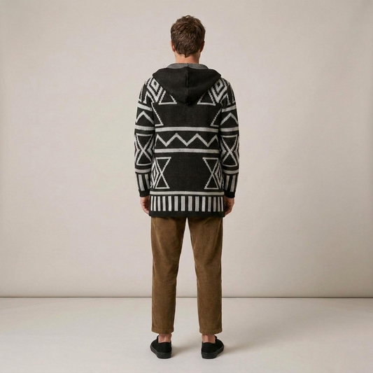 PLUXSTYLE::numise::adrien-hooded-cardigan::back