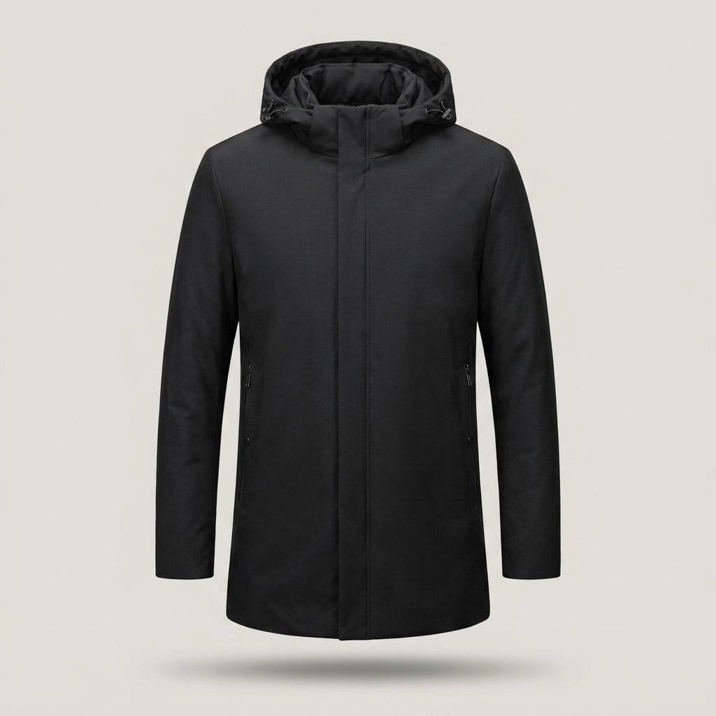 PLUXSTYLE::numise::mens-longline-hooded-parka::pack-black