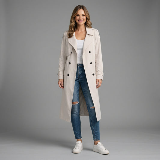 Belted Double-Breasted Trench Coat