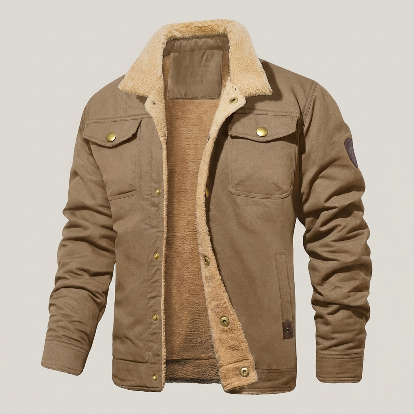 PLUXSTYLE::numise::mens-button-front-parka::pack-beige