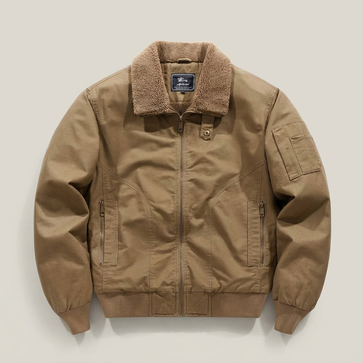 PLUXSTYLE::numise::mens-zip-front-bomber-parka::pack-brown