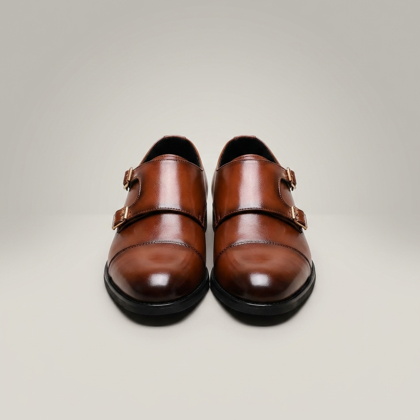 PLUXSTYLE::numise::mens-double-buckle-dress-shoes::pack-brown