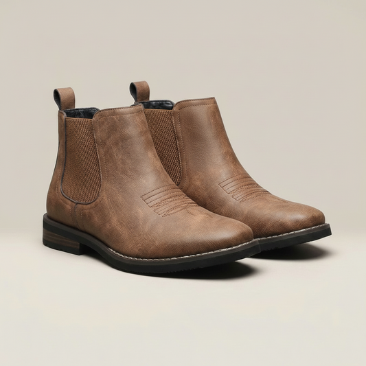 PLUXSTYLE::numise::mens-smart-casual-chelsea-boots::closeup-detail