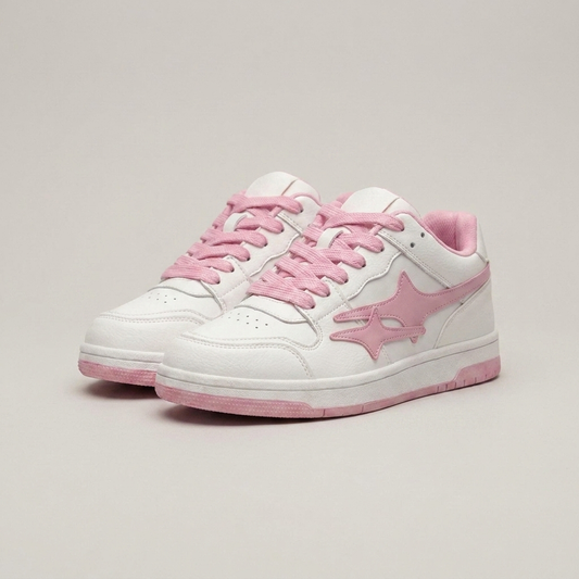 PLUXSTYLE::numise::blush-low-top-sneakers::closeup-detail