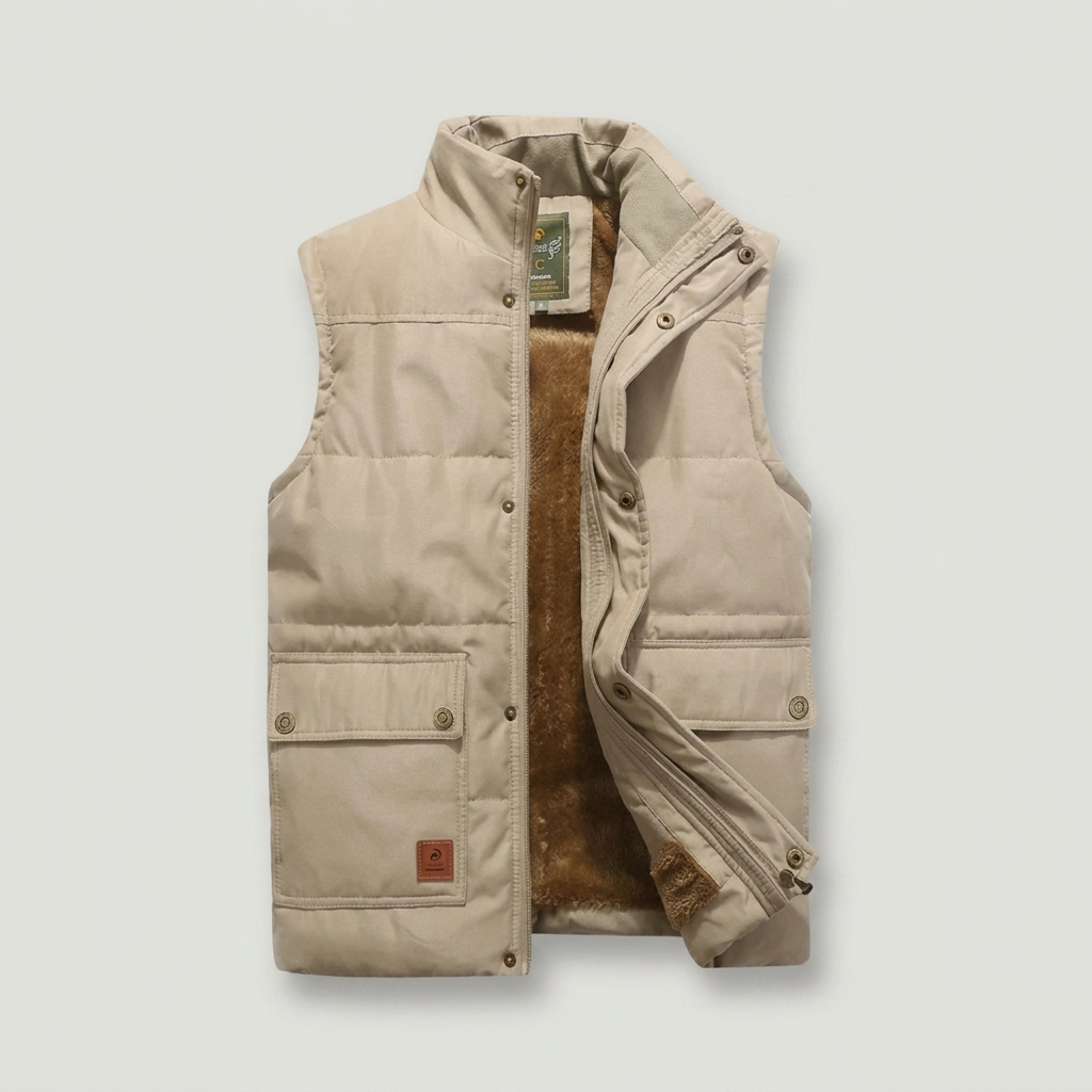 PLUXSTYLE::numise::mens-lightweight-everyday-vest::pack-khaki