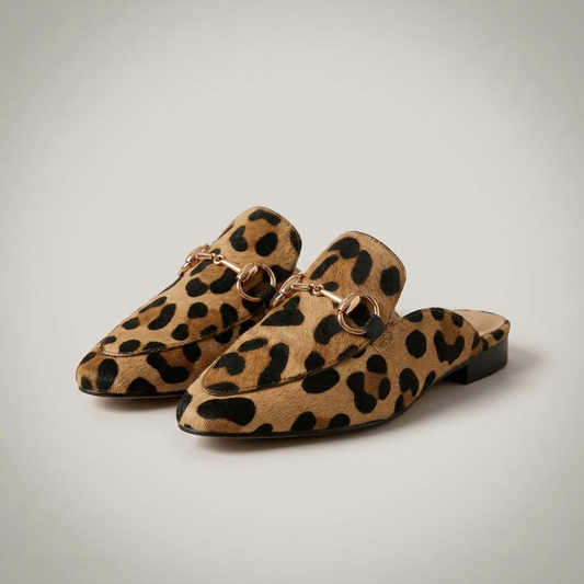 PLUXSTYLE::numise::aireyah-leopard-loafers::closeup-detail