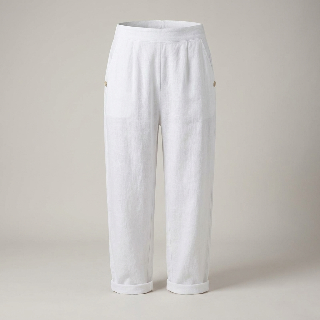 PLUXSTYLE::numise::womens-high-waist-linen-blend-trousers-for-all-day-comfort::pack-white