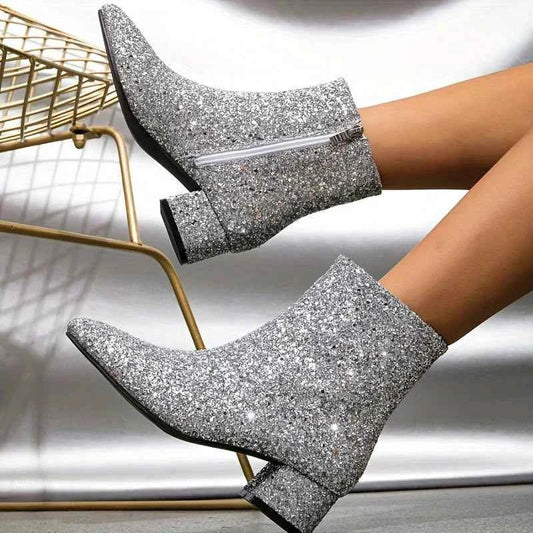 Sparkle Heeled Ankle Boots