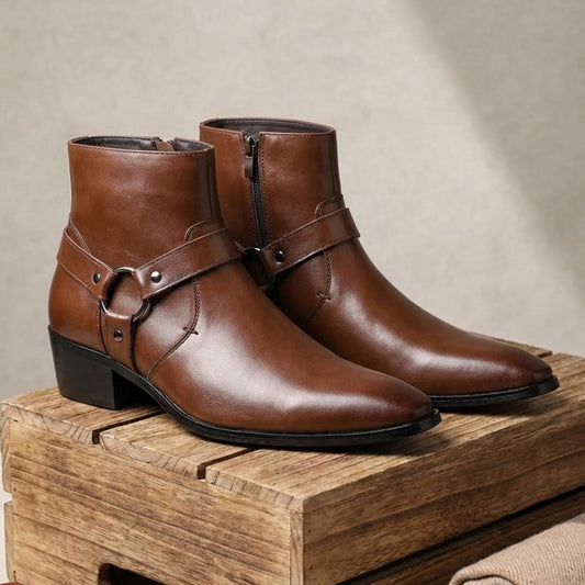 Men's Pointed-Toe Harness Boots