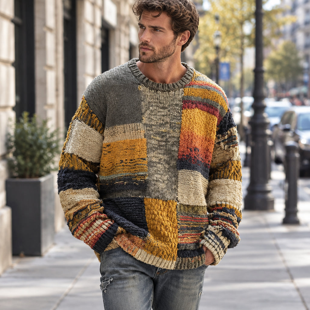 Felpa oversize con stampa 3D e girocollo