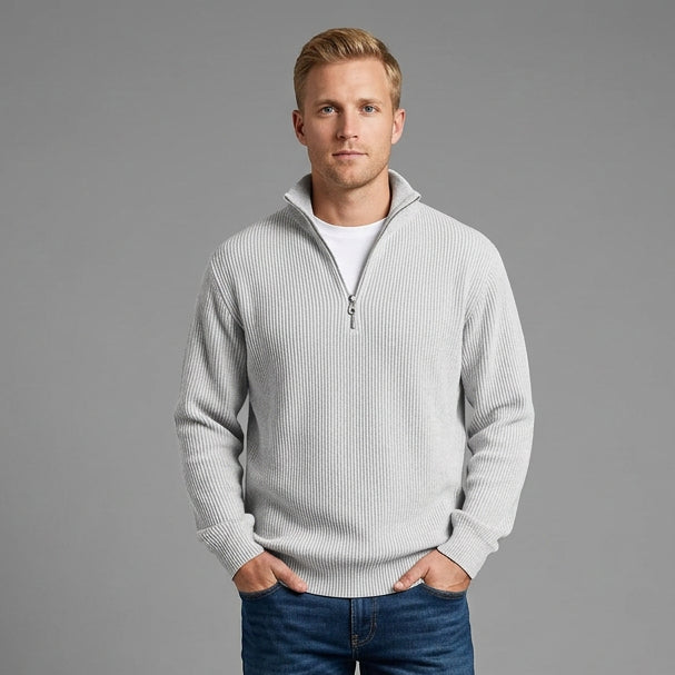 Colton | Men's Ribbed Knit Quarter-Zip Sweater