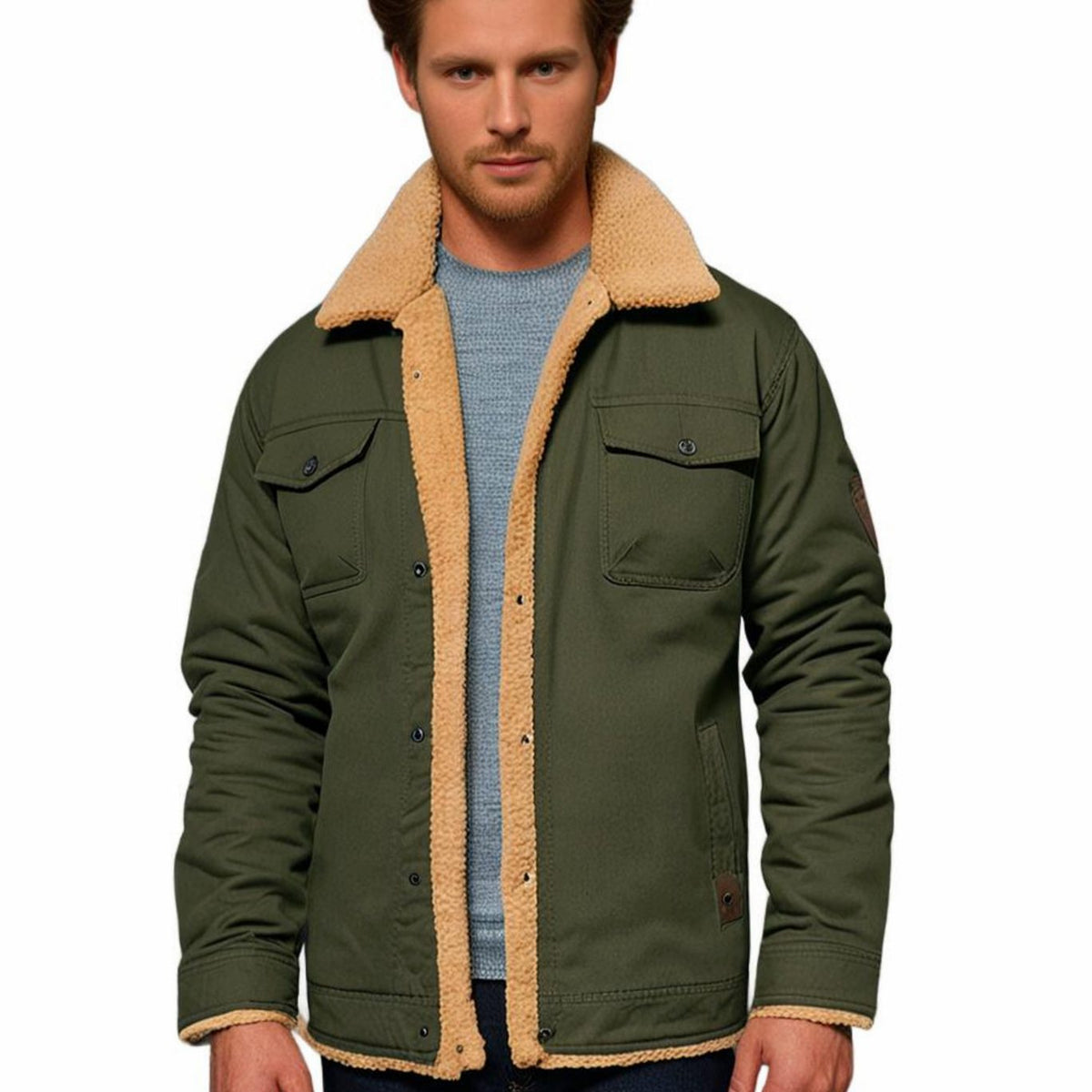 Button-Front Winter Jacket