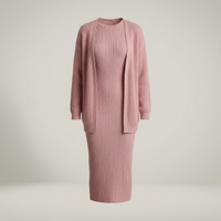 PLUXSTYLE::numise::slim-fit-cardigan-dress-set::pack-lotus-pink