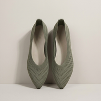PLUXSTYLE::numise::womens-pointed-toe-ballet-footwear::pack-olive-green