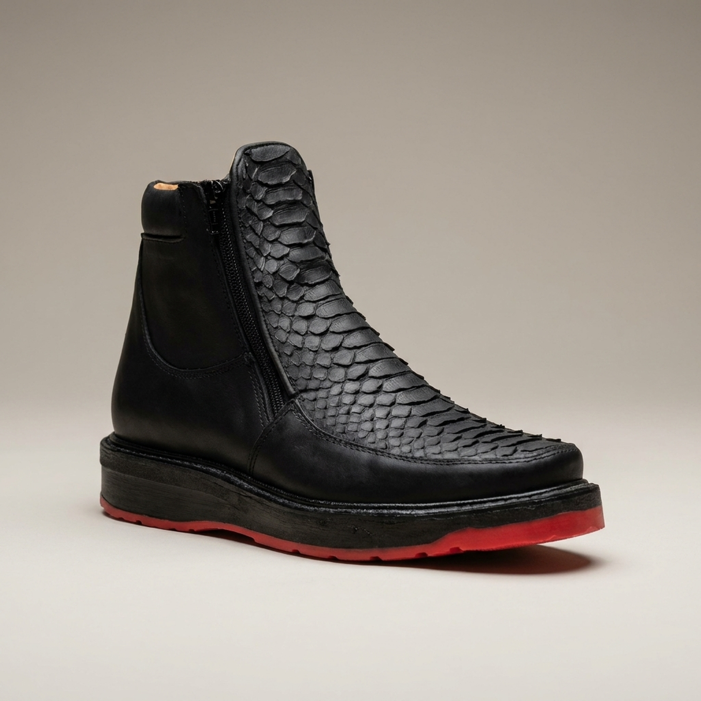 PLUXSTYLE::numise::mens-textured-side-zip-boots-1::closeup-hero