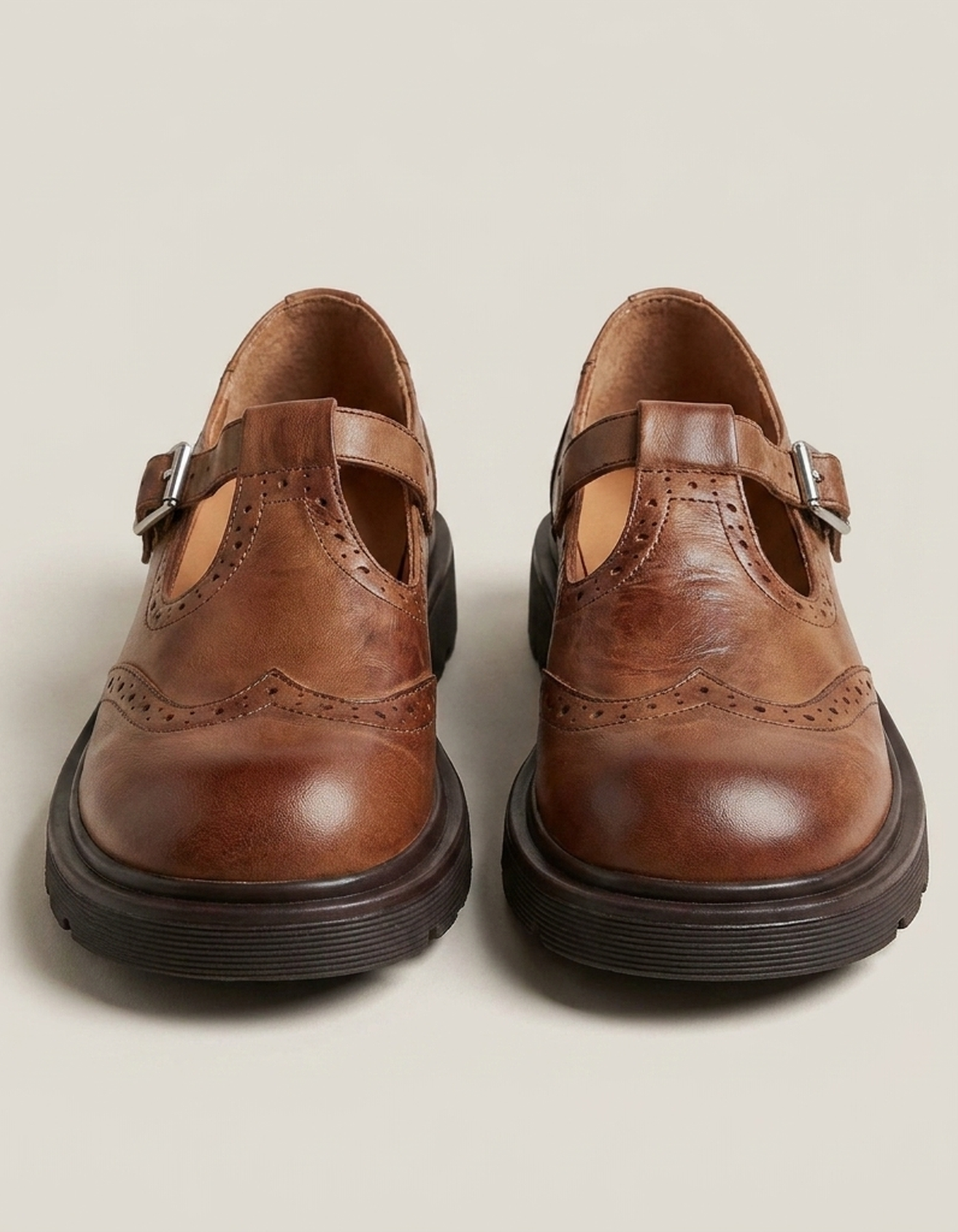 PLUXSTYLE::numise::supportive-mary-jane-shoes::pack-brown