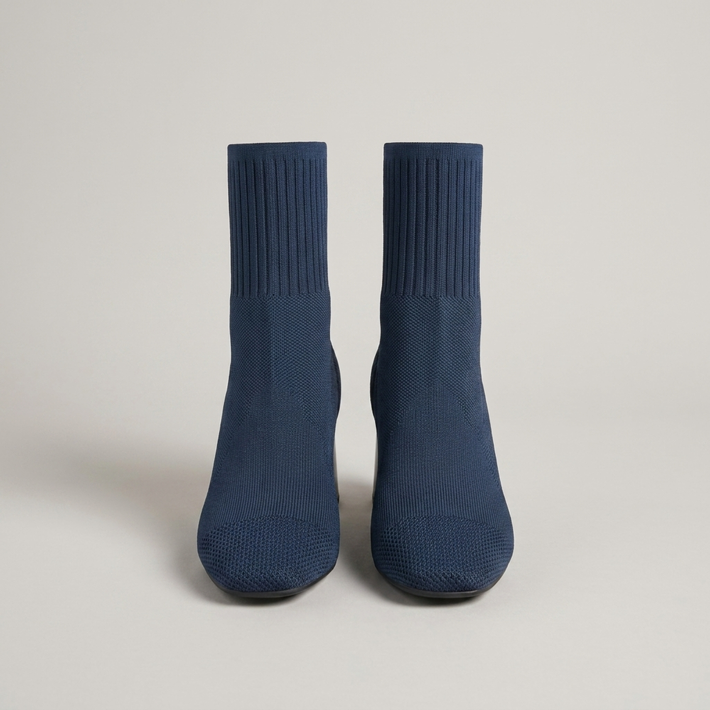 PLUXSTYLE::numise::ribbed-collar-ankle-boots::pack-navy-blue