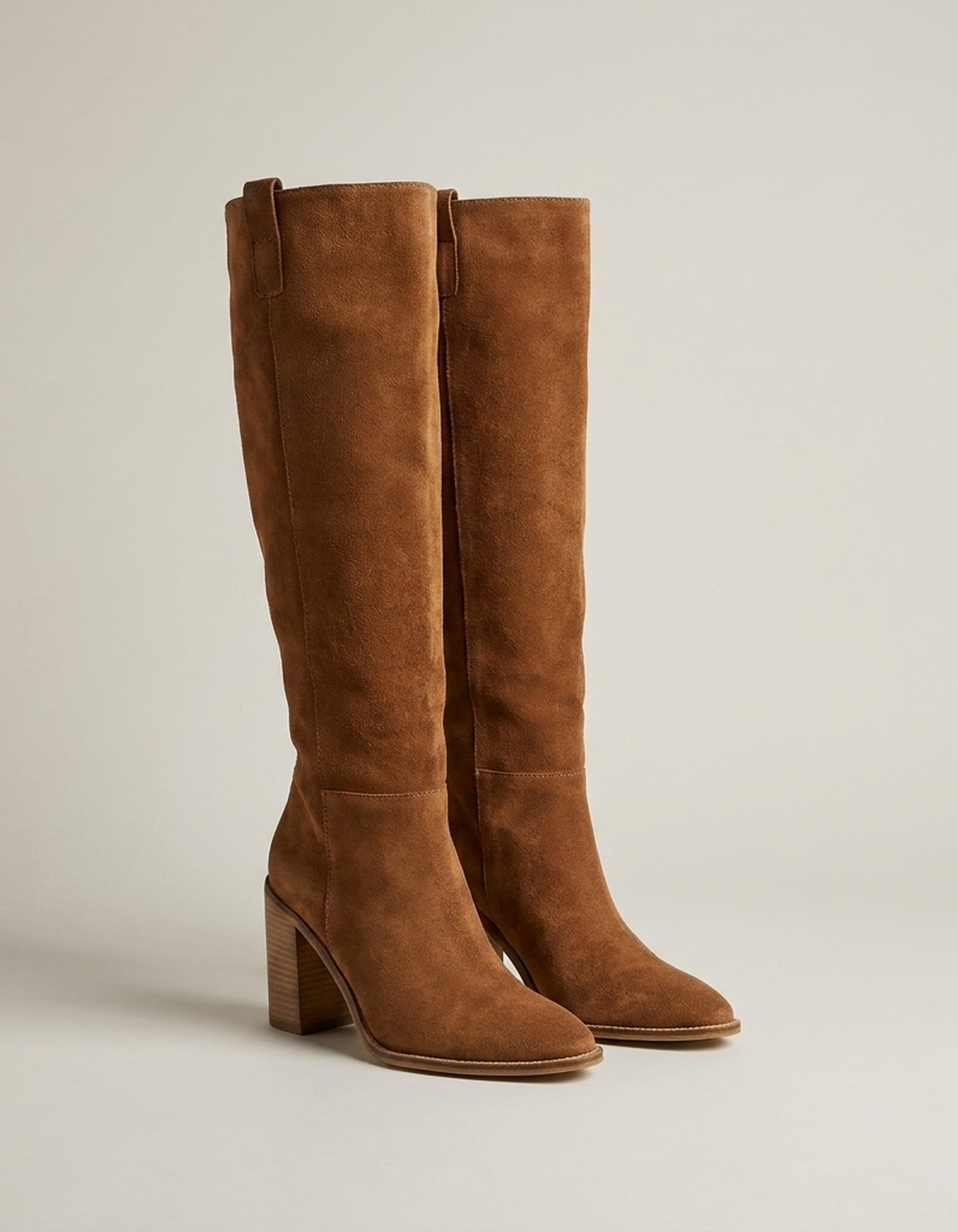 PLUXSTYLE::numise::western-block-heel-knee-high-boots::pack-brown