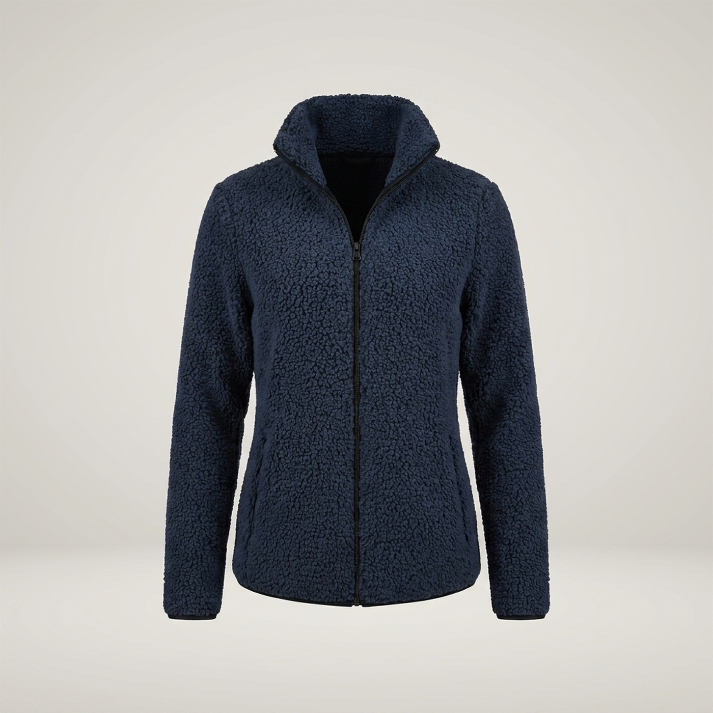 PLUXSTYLE::numise::womens-high-collar-parka::pack-navy-blue