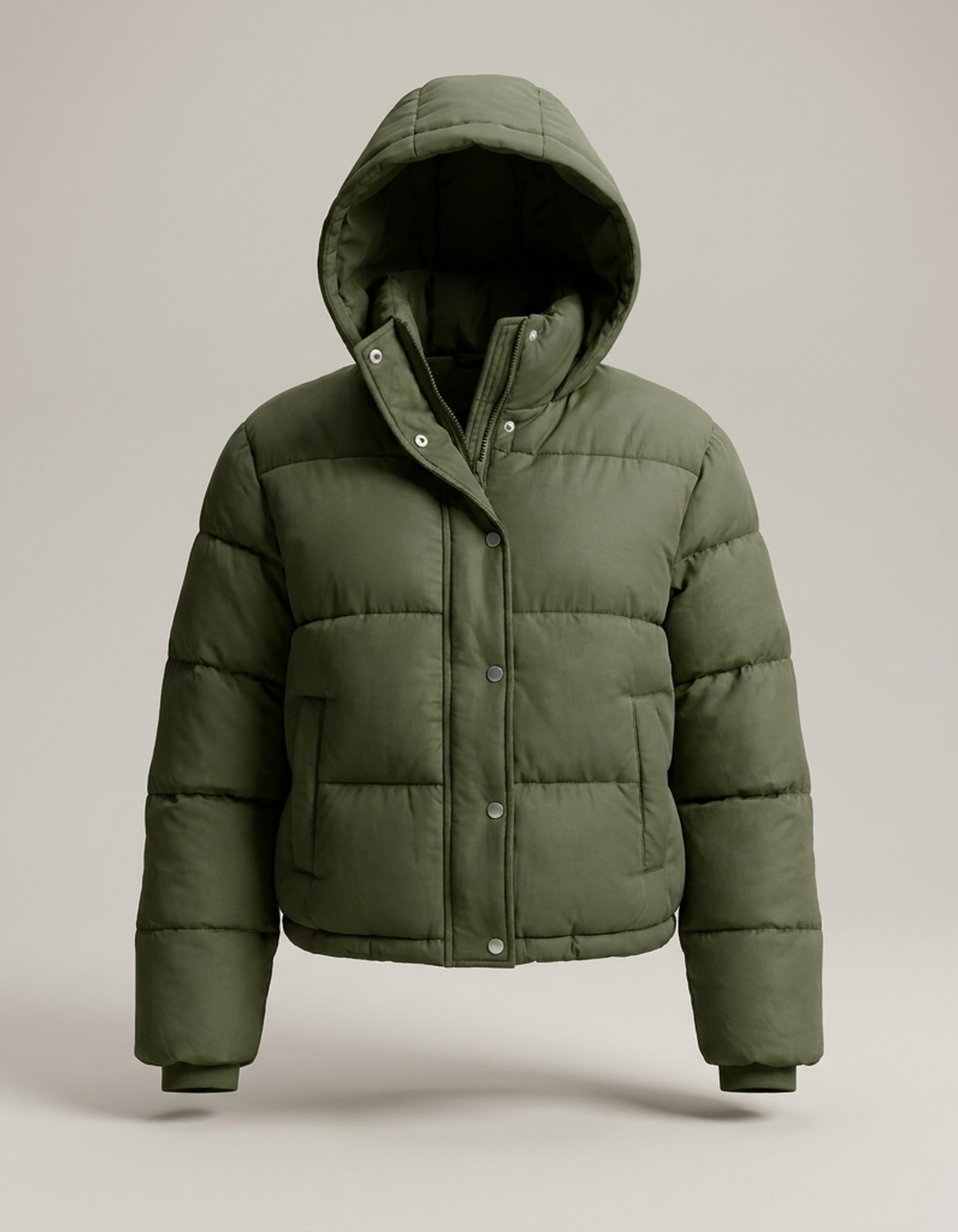 PLUXSTYLE::numise::arielle-cropped-hooded-parka::pack-olive-green