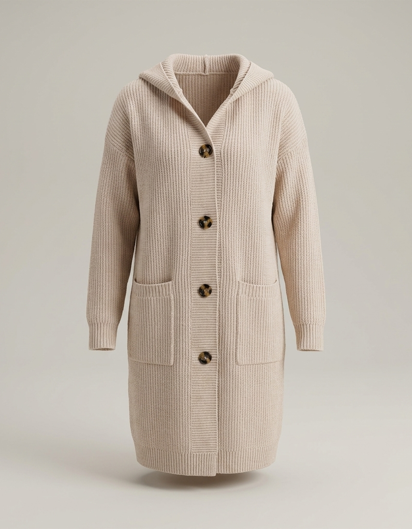 PLUXSTYLE::numise::longline-hooded-cardigan::pack-apricot