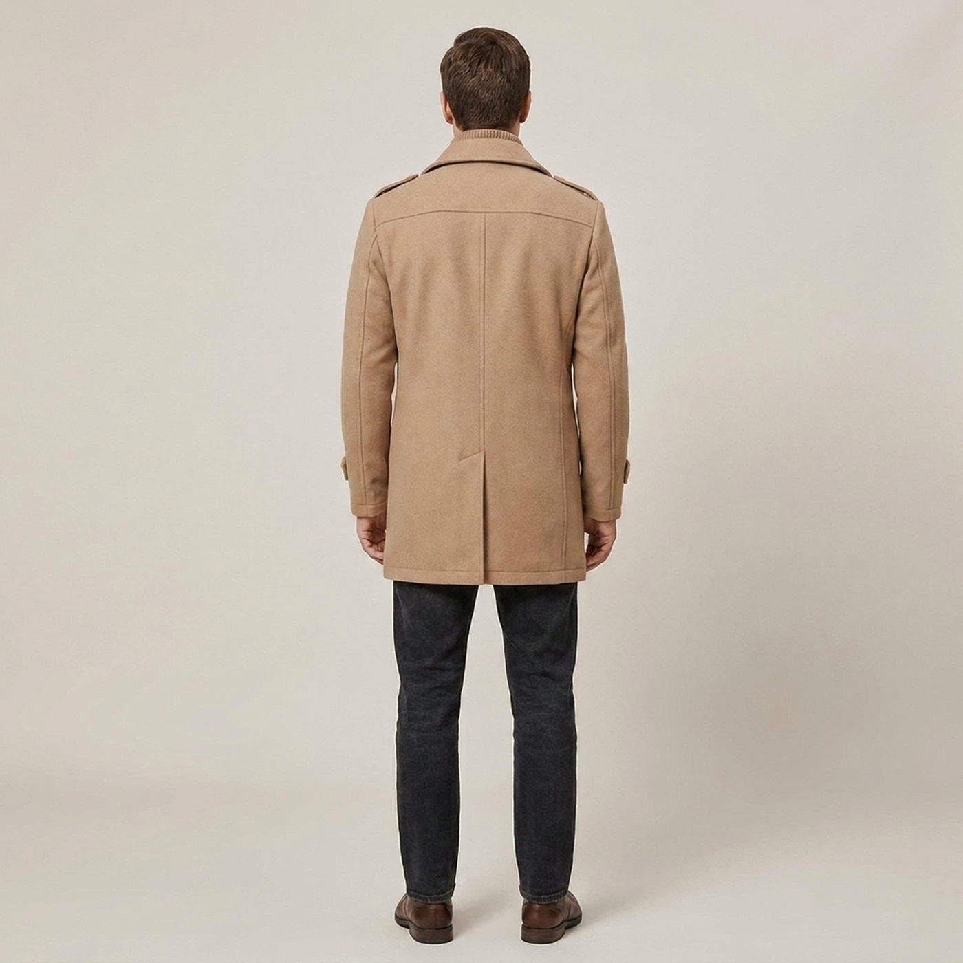 PLUXSTYLE::numise::mens-slim-fit-epaulet-parka::back