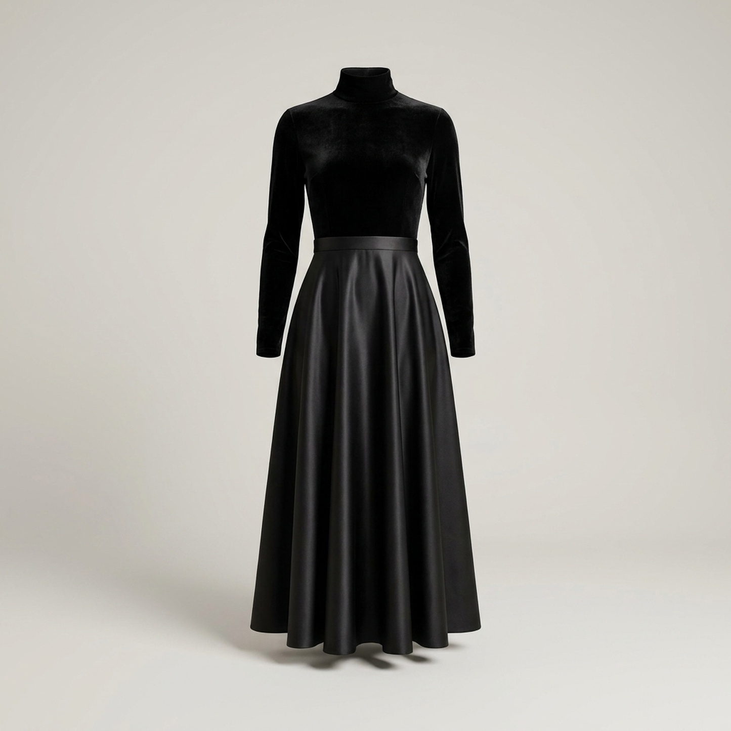 PLUXSTYLE::numise::ava-black-long-sleeve-midi-dress::pack-black