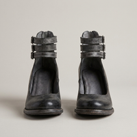 PLUXSTYLE::numise::strappy-block-heel-ankle-boots::pack-black