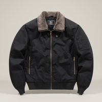 PLUXSTYLE::numise::mens-zip-front-bomber-parka::pack-black