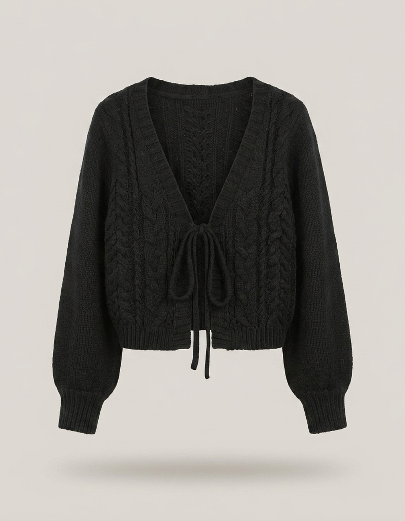 PLUXSTYLE::numise::drop-shoulder-cardigan::pack-black