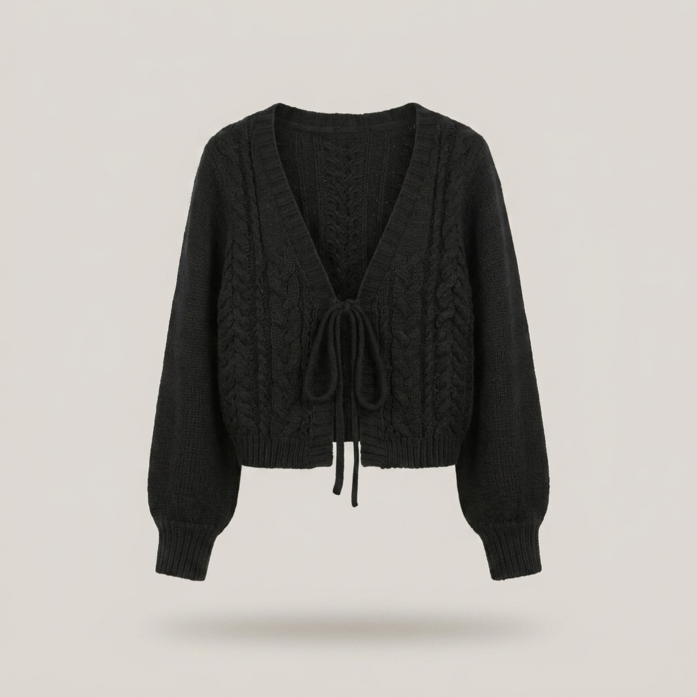 PLUXSTYLE::numise::drop-shoulder-cardigan::pack-black