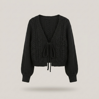 PLUXSTYLE::numise::drop-shoulder-cardigan::pack-black