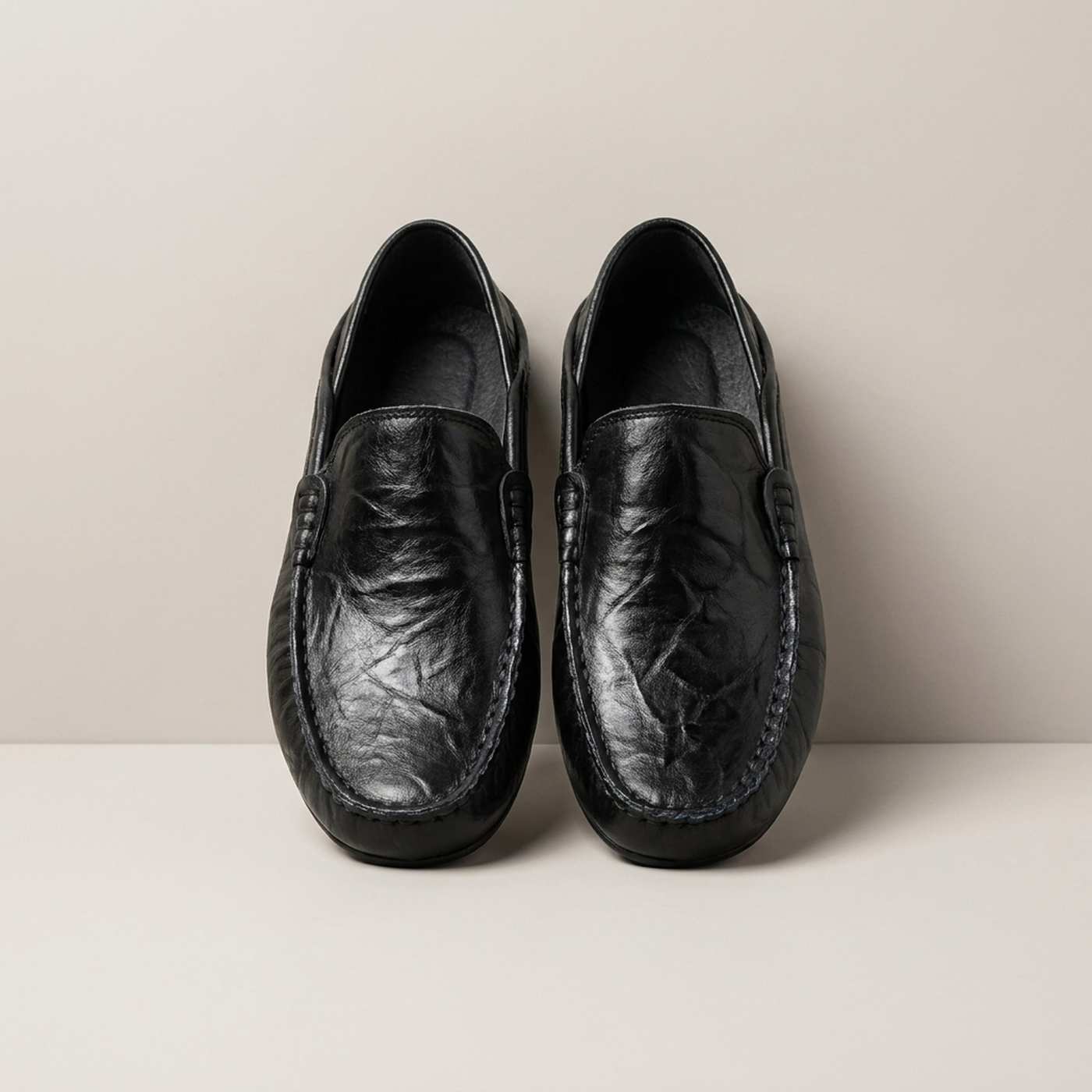 PLUXSTYLE::numise::mens-contrast-stitch-penny-loafers-1::pack-black