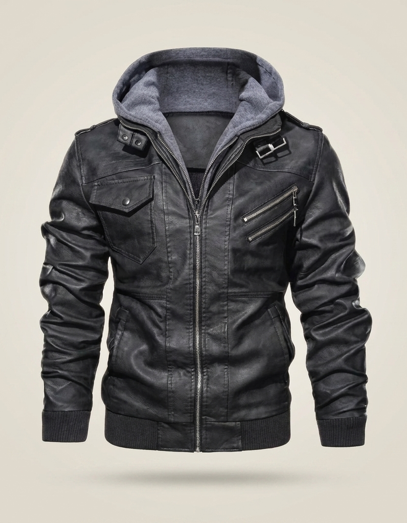 PLUXSTYLE::numise::mens-detachable-hood-parka::pack-black