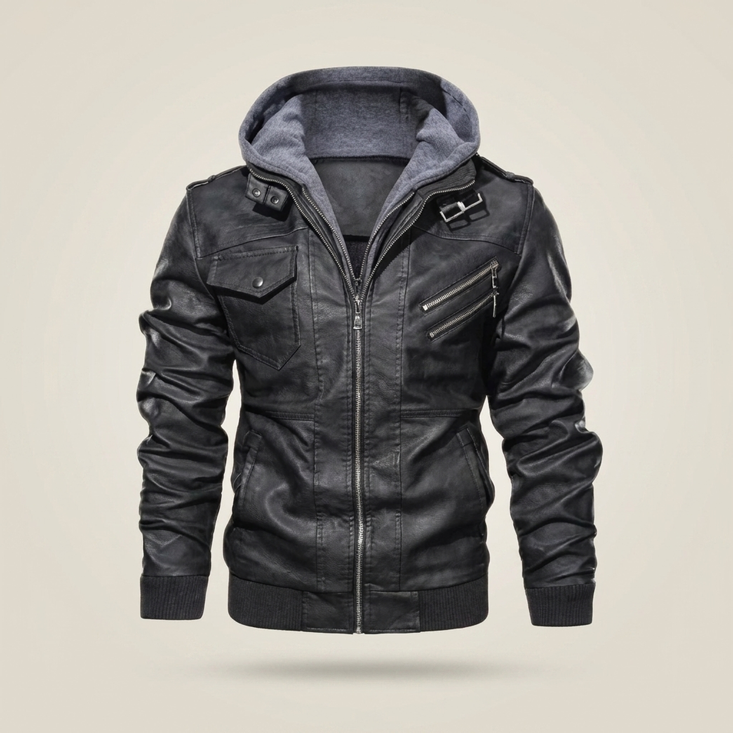 PLUXSTYLE::numise::mens-detachable-hood-parka::pack-black