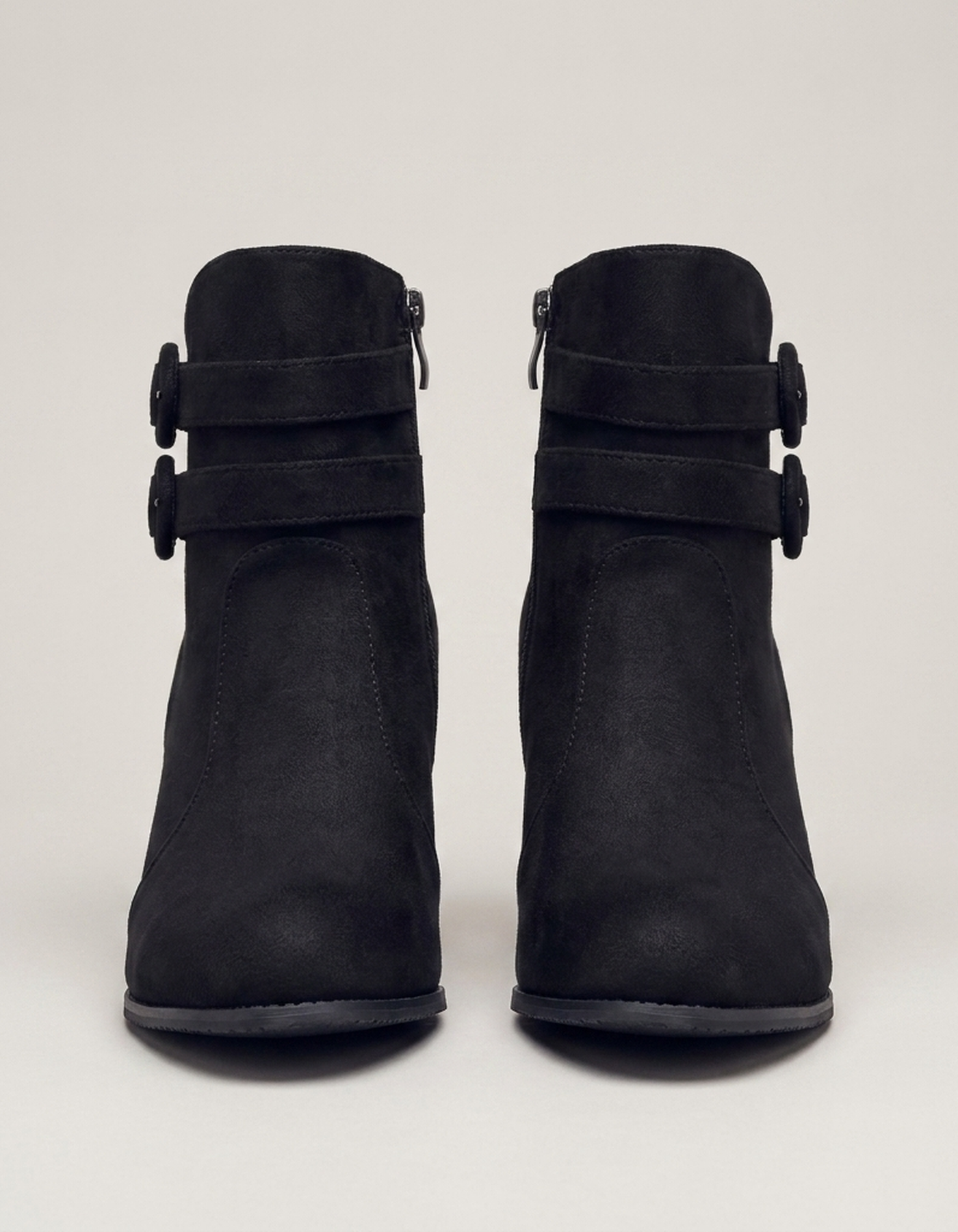 PLUXSTYLE::numise::womens-buckle-detail-cowboy-boots::pack-black